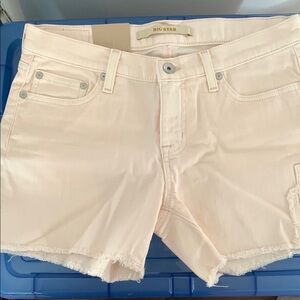 Big Star Cream Denim-Style Jean Shorts
